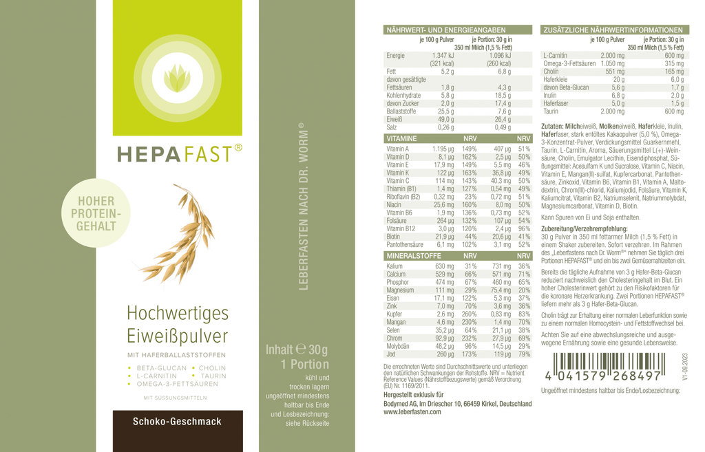 HEPAFAST® - das Original Portionsbeutel (Schoko) im Bodymed Shop kaufen