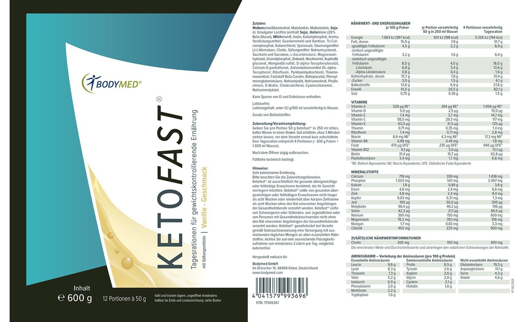 Bodymed KETOFAST 600g im Shop kaufen