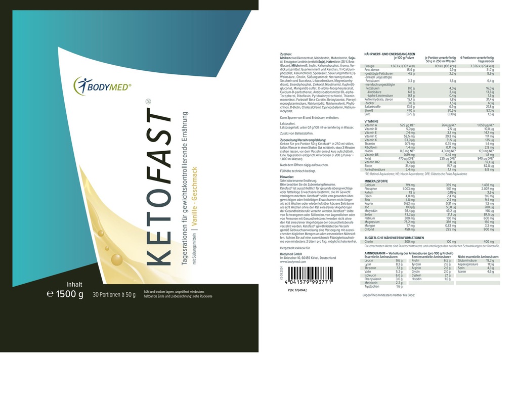 Bodymed KETOFAST 1.500g Beutel im Shop kaufen