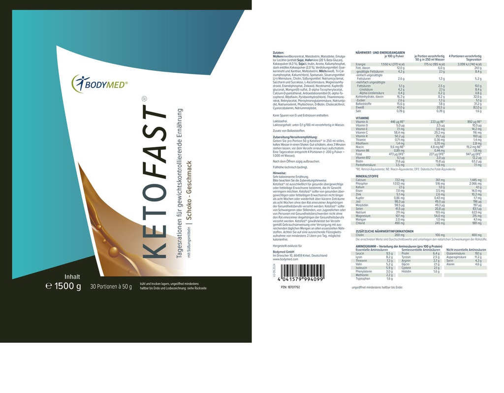 Bodymed KETOFAST® Schoko (Beutel) im Shop kaufen