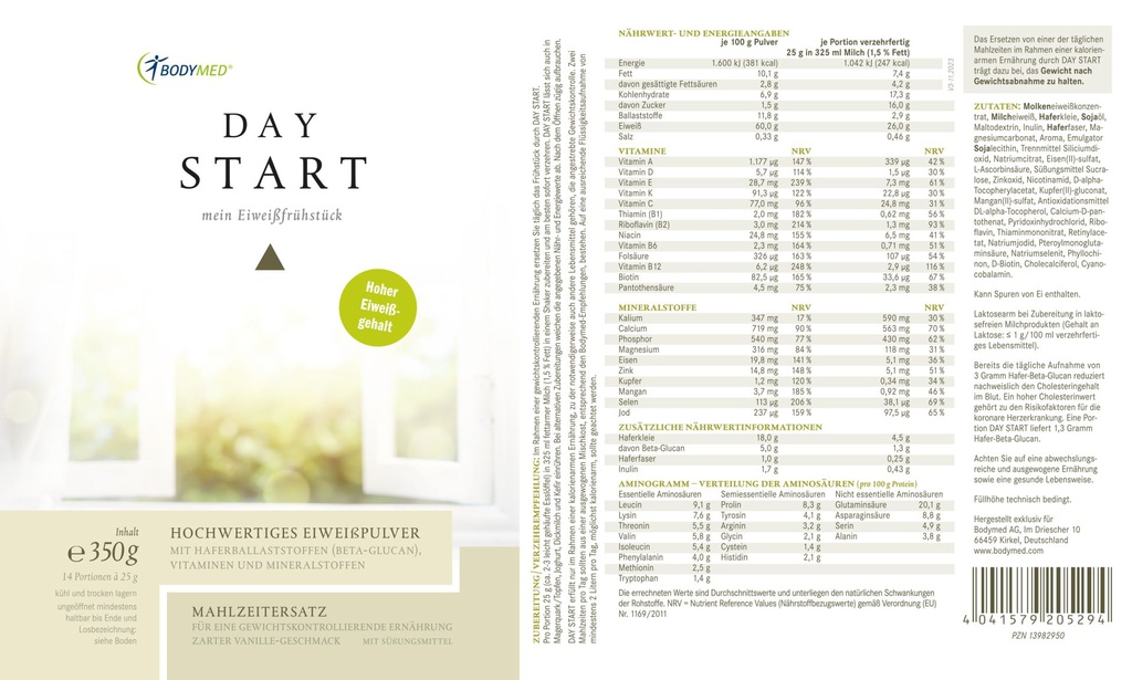 Bodymed DAY START - mein Eiweißfrühstück 350g im Shop kaufen