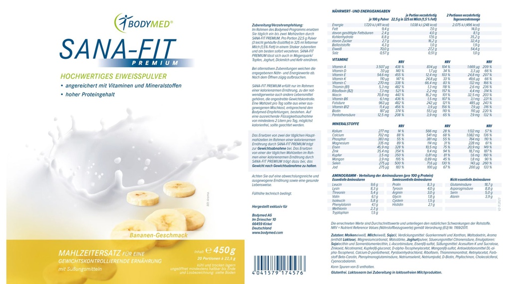 Bodymed SANA-FIT Premium Banane im Shop kaufen