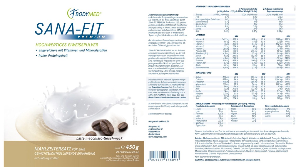 Bodymed SANA-FIT Premium Latte macchiato im Shop kaufen