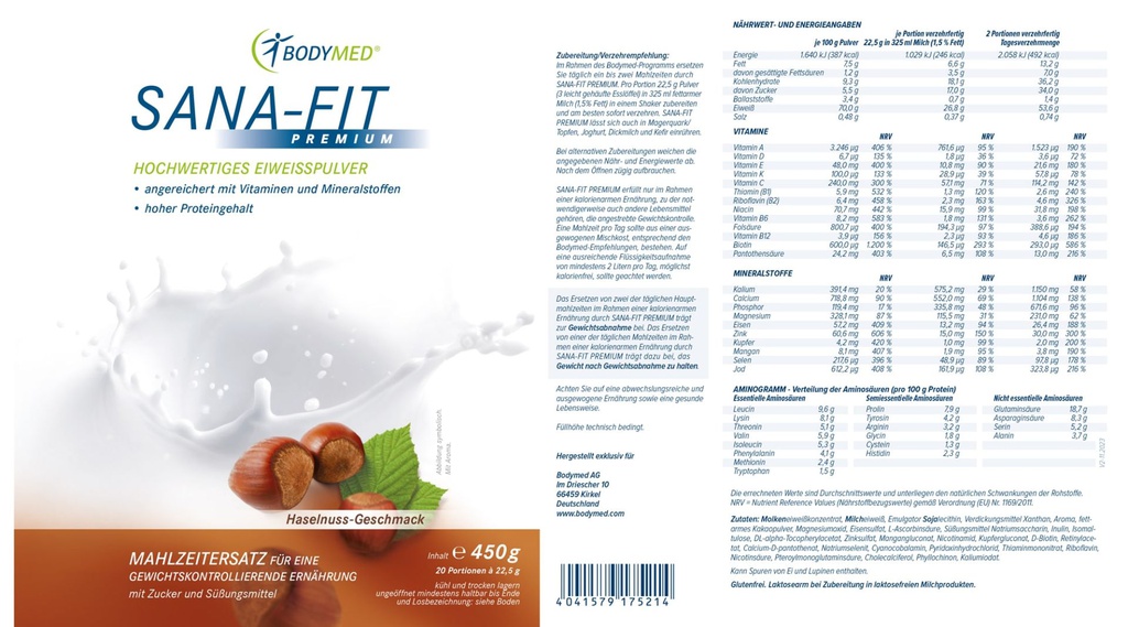 Bodymed SANA-FIT Premium Haselnuss im Shop kaufen