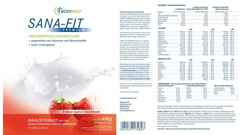 Bodymed SANA-FIT Premium Erdbeere-Joghurt im Shop kaufen