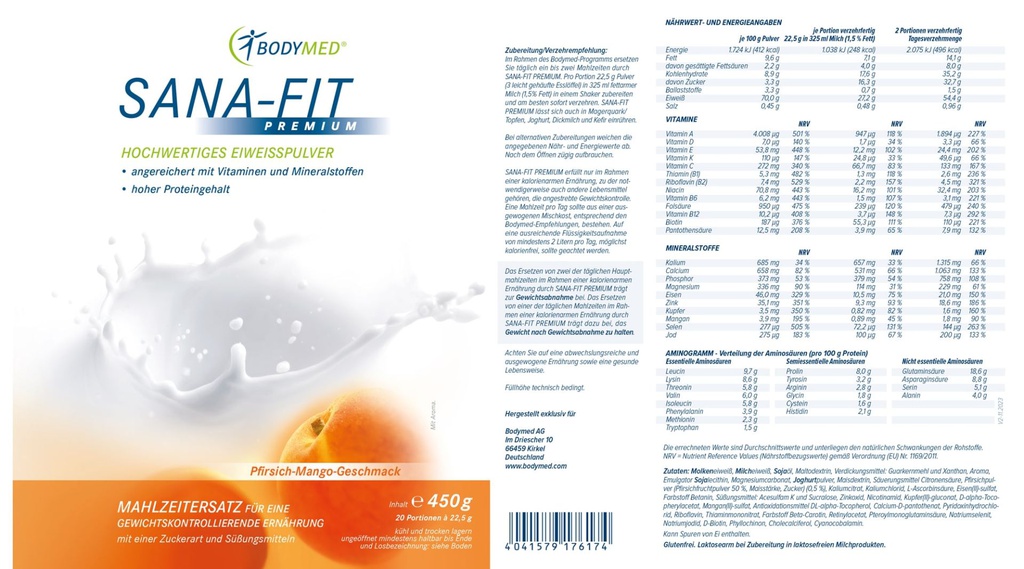 Bodymed SANA-FIT Premium Pfirsich-Mango im Shop kaufen