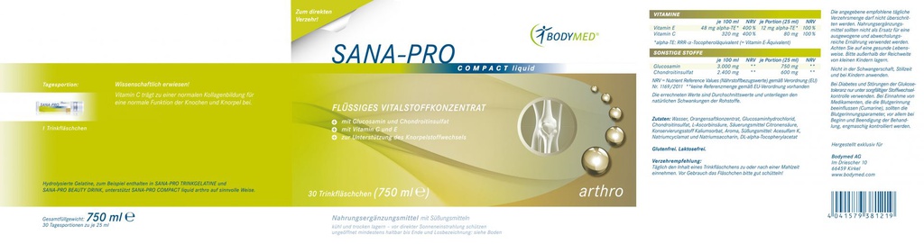 Bodymed SANA-PRO COMPACT liquid arthro im Shop kaufen