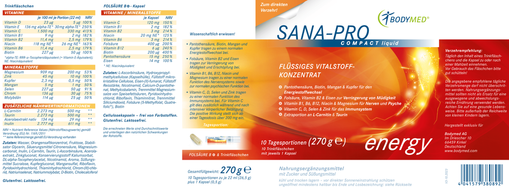 Bodymed SANA-PRO COMPACT liquid energy im Shop kaufen