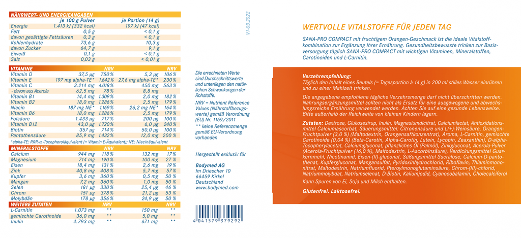 Bodymed SANA-PRO COMPACT Granulat im Shop kaufen