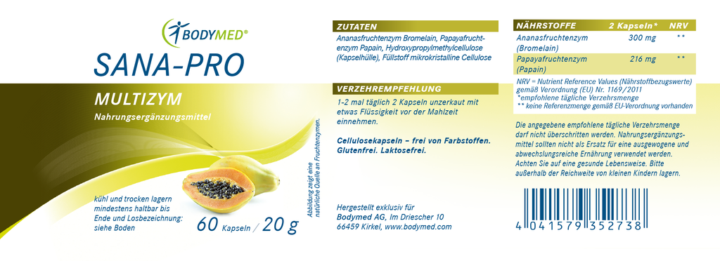 Bodymed SANA-PRO Multizym - 60 Kapseln im Shop kaufen
