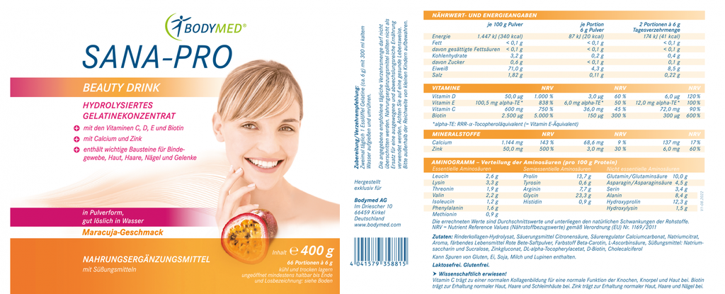 Bodymed Sana-Pro Beauty Drink (400 g) im Shop kaufen