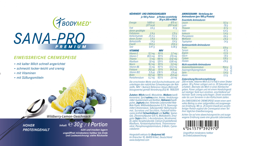Bodymed SANA-PRO Premium Cremespeise Wildberry-Lemon (30 g) im Shop kaufen