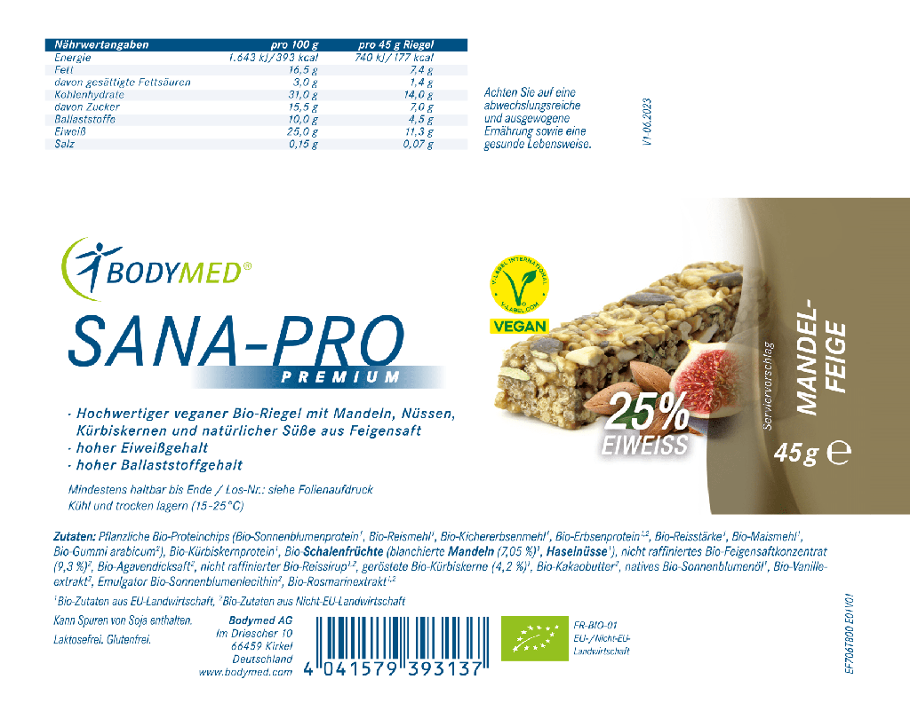 Bodymed Riegel SANA-PRO Premium Mandel-Feige im Shop kaufen