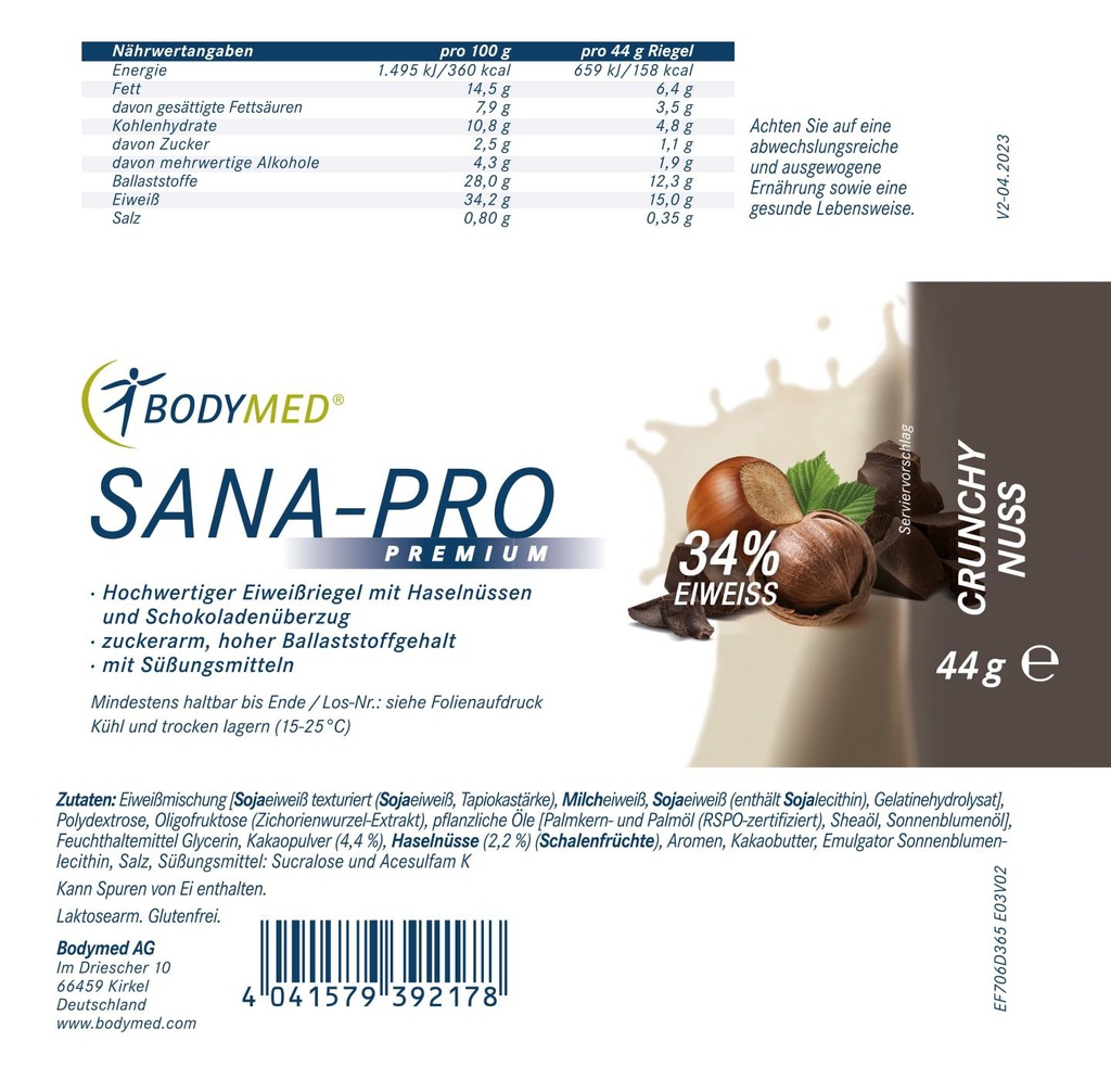 Bodymed Riegel SANA-PRO Premium Crunchy Nuss im Shop kaufen