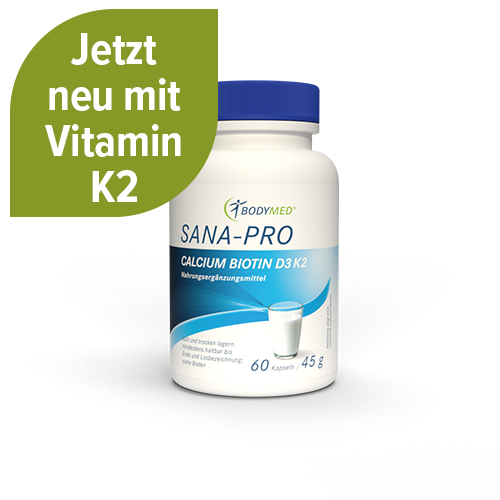 Bodymed SANA-PRO Calcium Biotin D3 K2 - 60 Kapseln